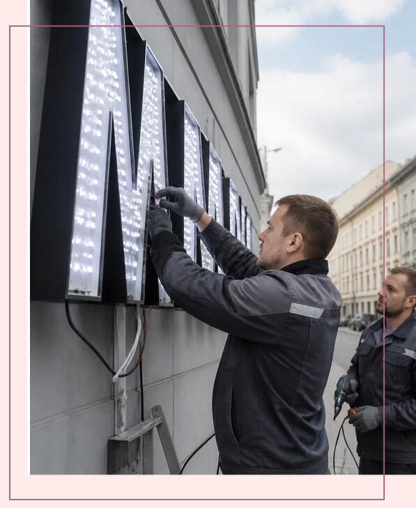 Изготовление и монтаж светодиодных LED вывесок в Одинцове