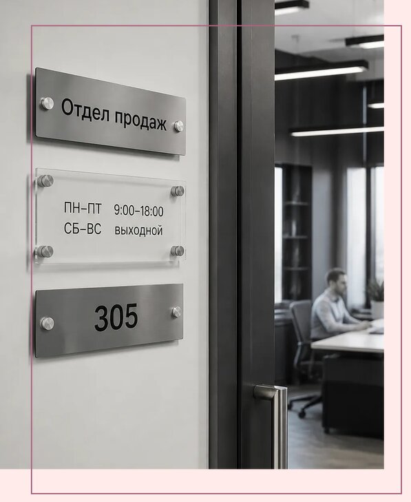 Офисные таблички на дверь в Одинцове по цене от 5074 р. | Аванза-Днц
